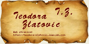 Teodora Zlatović vizit kartica